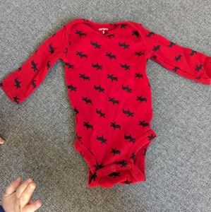Carter's Christmas moose long-sleeve body suit 3 mos